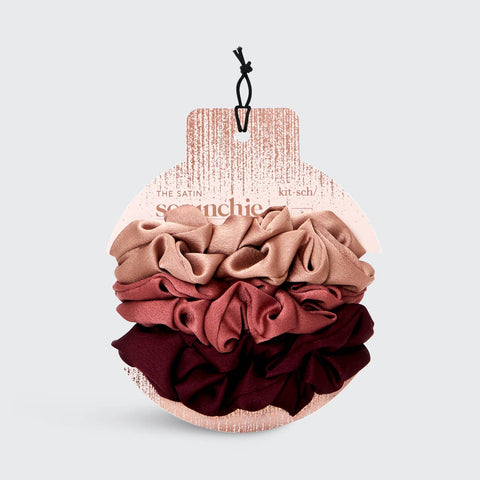 Holiday Satin Scrunchies - Mulberry Spice