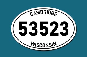 "Cambridge, WI 53523" Vinyl Sticker