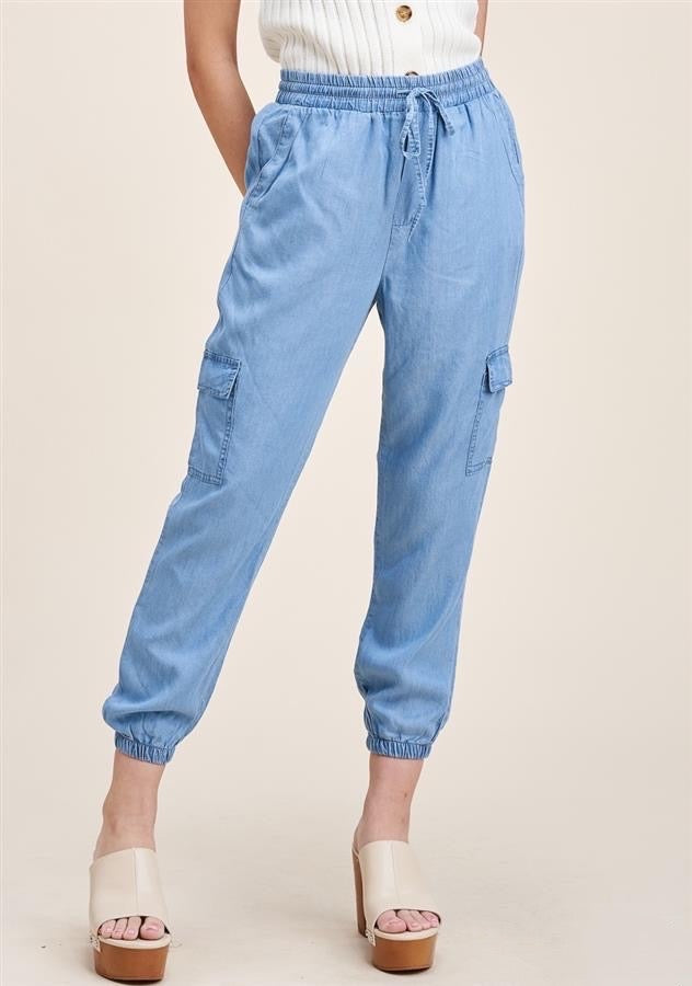 Chambray Jogger Pants