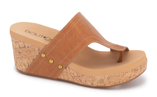 Wedge Sandals - Cognac