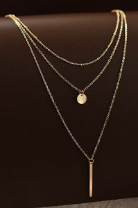 Multi Layer Bar Necklace - Gold