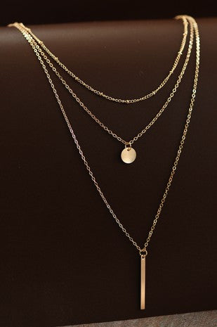 Multi Layer Bar Necklace - Gold