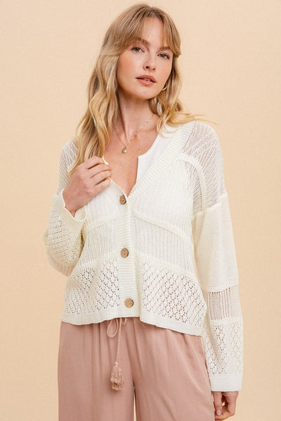 Ivory Crocheted Cardigan