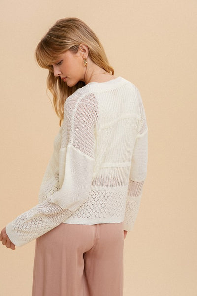 Ivory Crocheted Cardigan