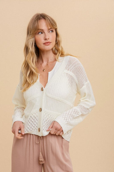 Ivory Crocheted Cardigan