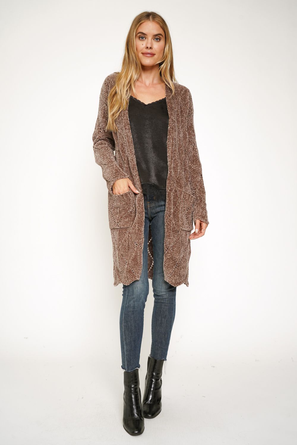 Chenille Long Cardigan