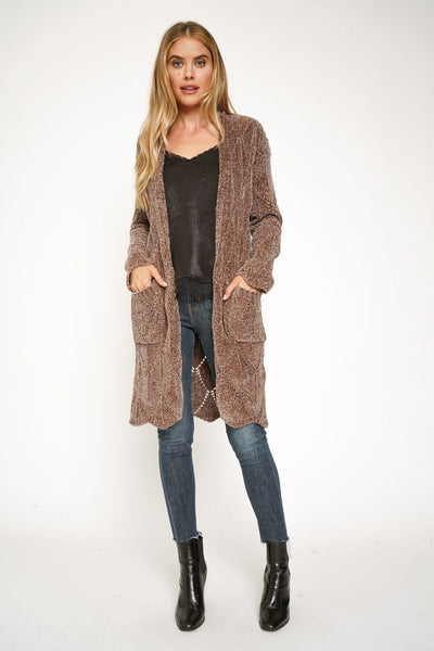 Chenille Long Cardigan