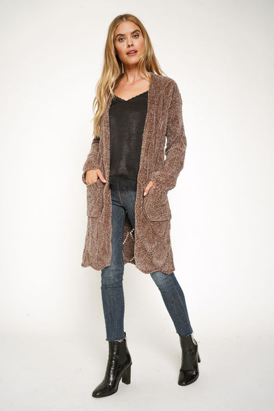 Chenille Long Cardigan