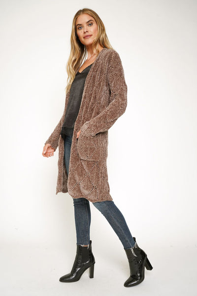 Chenille Long Cardigan