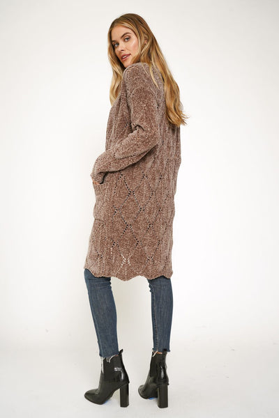 Chenille Long Cardigan