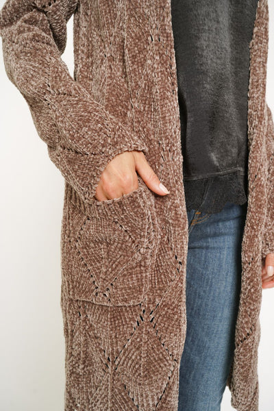 Chenille Long Cardigan