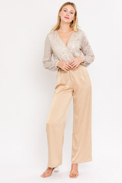 Sequin Bodysuit - Champagne