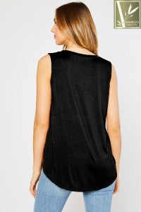 Bethany Bamboo Tank - Black
