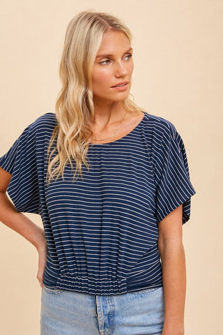 Isla Striped Top - Navy & White