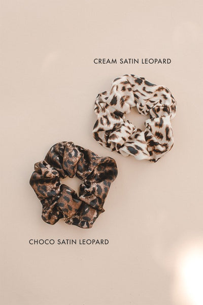 Oversized Leopard Print Hair Scrunchies