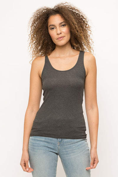 Ribbed Tank Top - Charcoal