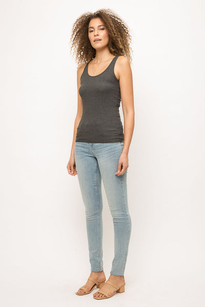 Ribbed Tank Top - Charcoal