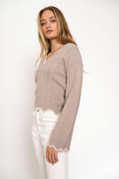 Scalloped Edge Sweater
