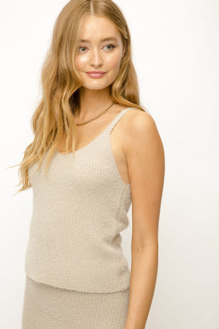 Claire Soft Sweater Tank - Cream