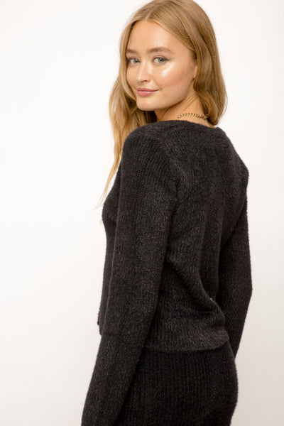 Claire Soft Sweater Cardigan - Black