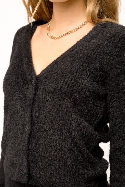 Claire Soft Sweater Cardigan - Black