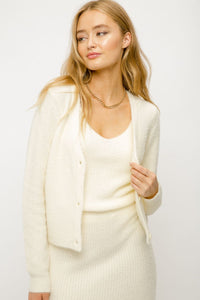 Claire Soft Sweater Cardigan - Cream