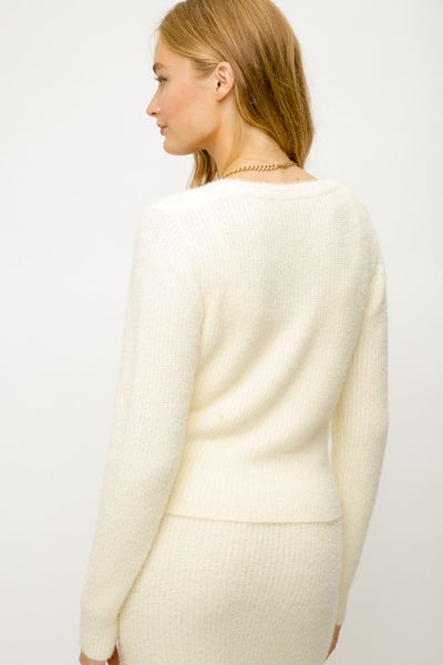 Claire Soft Sweater Cardigan - Cream