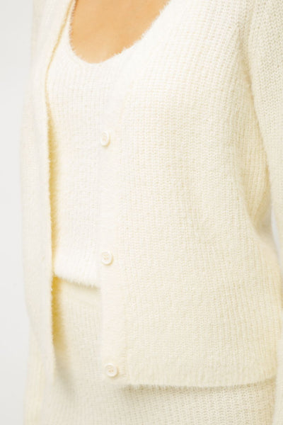 Claire Soft Sweater Cardigan - Cream