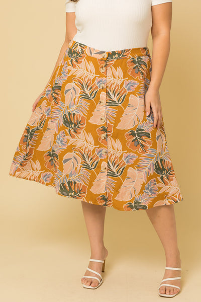 Lyla Tropical Print Skirt