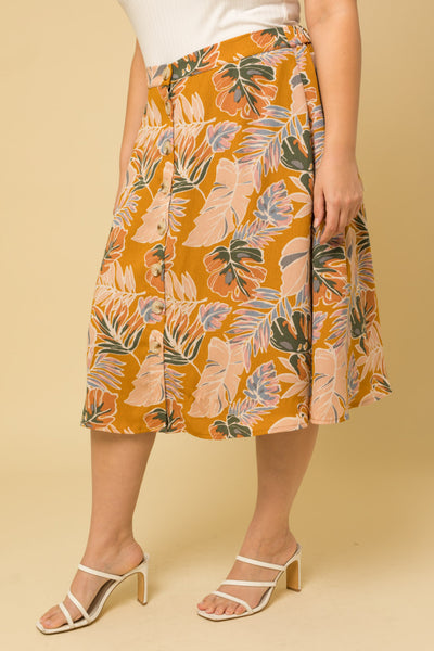 Lyla Tropical Print Skirt