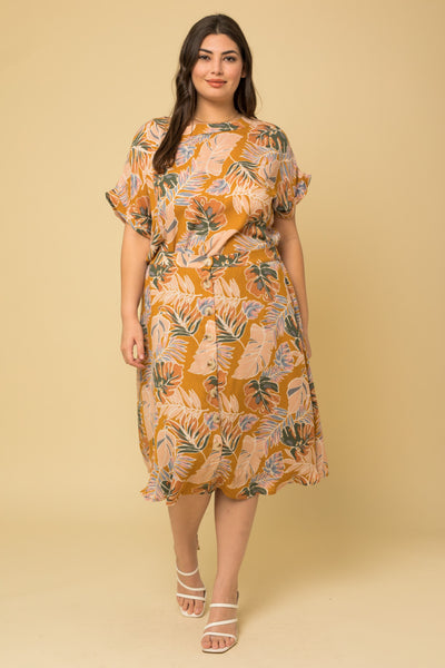 Lyla Tropical Print Skirt