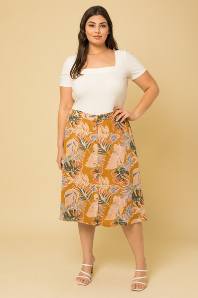 Lyla Tropical Print Skirt