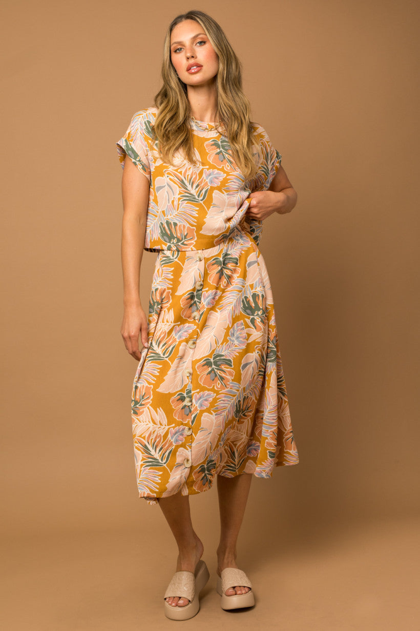 Lyla Tropical Print Skirt