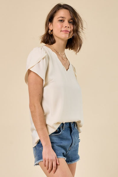 Tulip Sleeve Blouse - Ivory