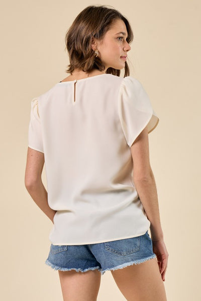 Tulip Sleeve Blouse - Ivory