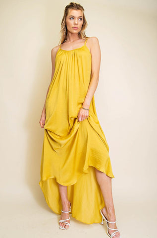 Goddess Gown Maxi Dress - Yellow